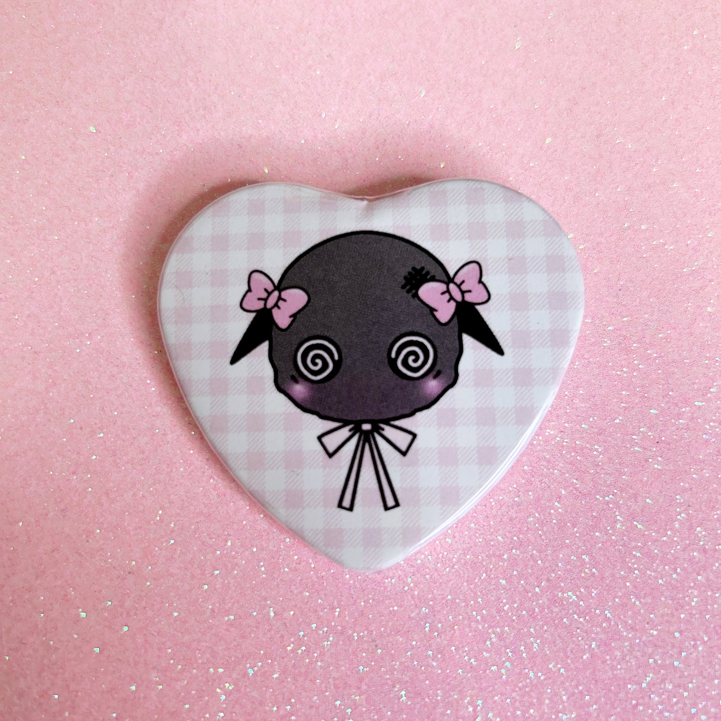 omin ribbons heart-shaped button