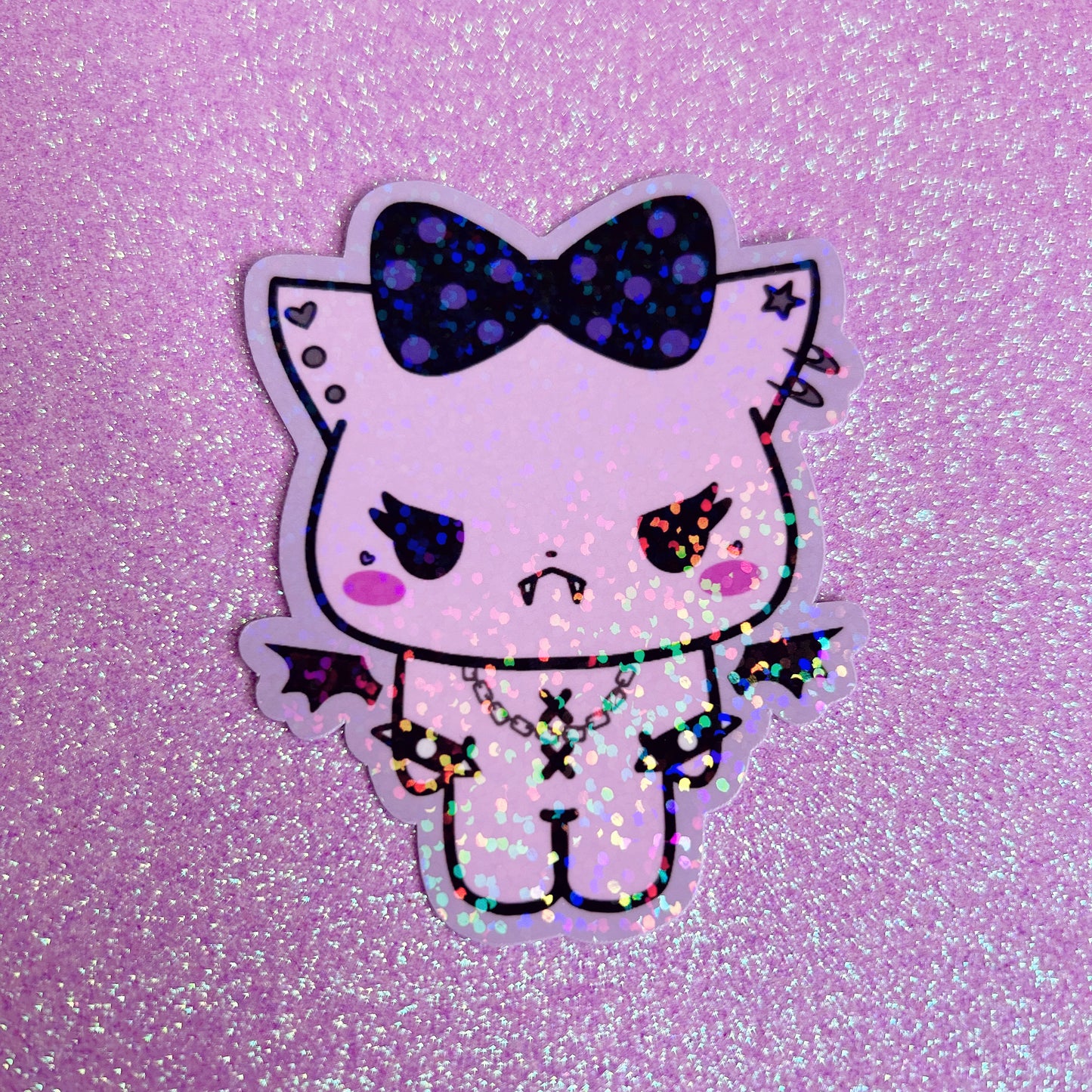 punk bitten sparkly sticker