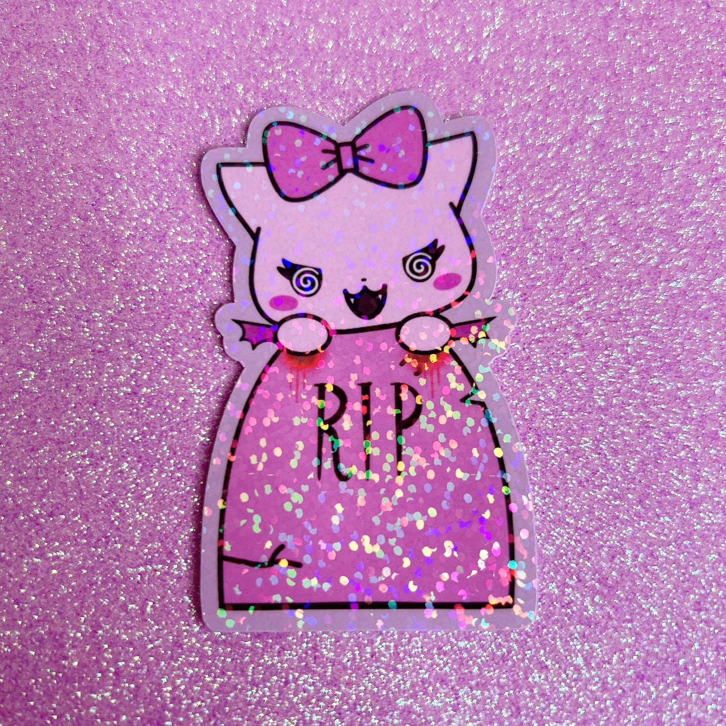 bitten’s tombstone sparkly sticker