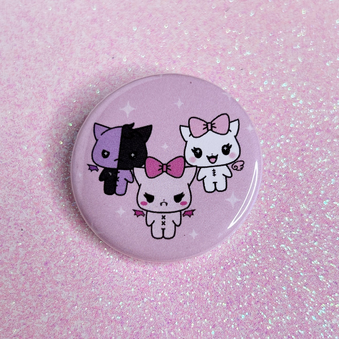 kitten trio button