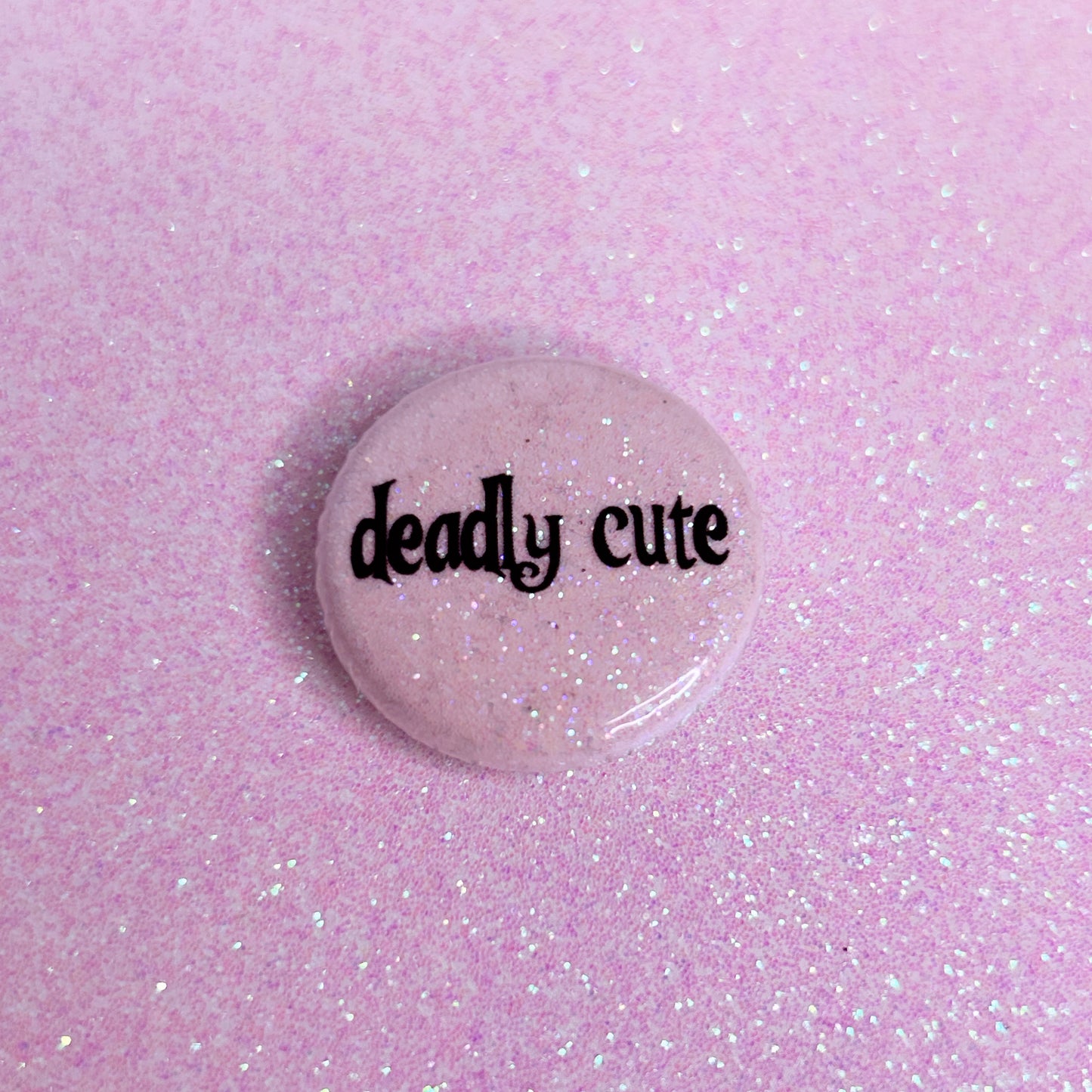 deadly cute glitter mini button