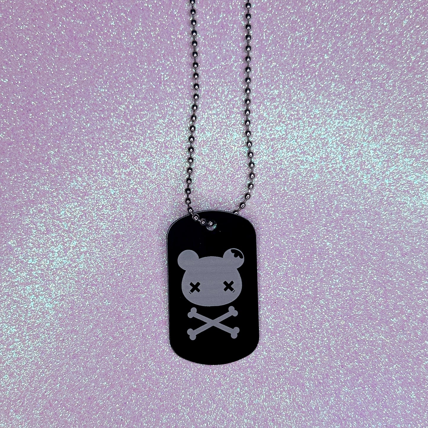 zomnom crossbones dog tag necklace