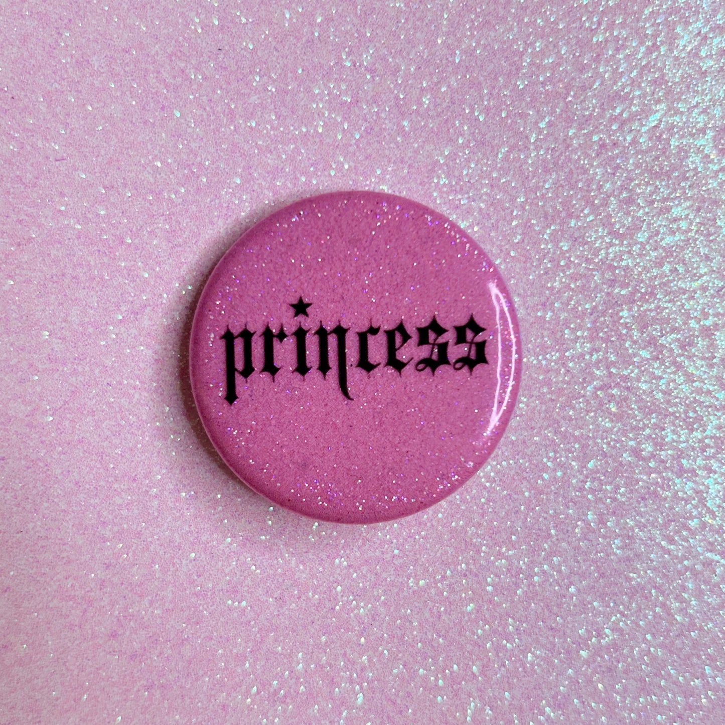 princess glitter button