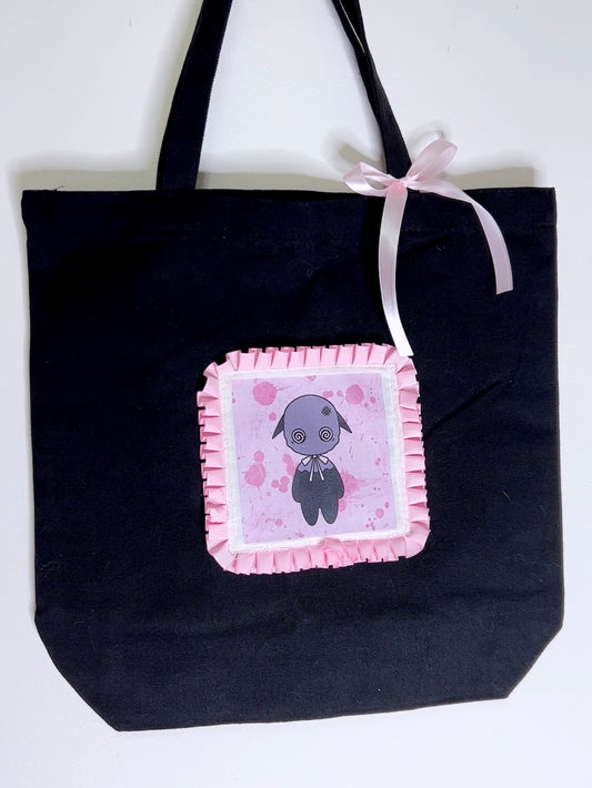 bloody omin tote bag with ribbons