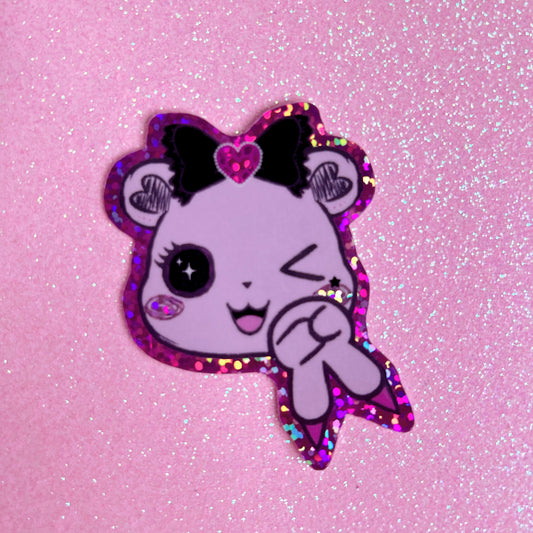 gyaru pose glitter sticker