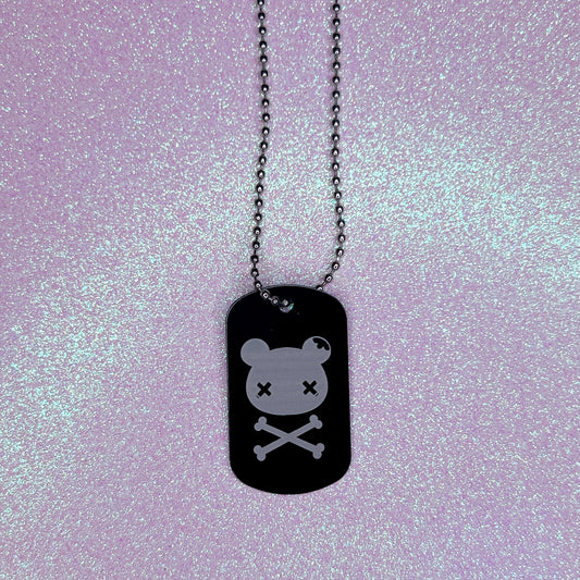 zomnom crossbones dog tag necklace
